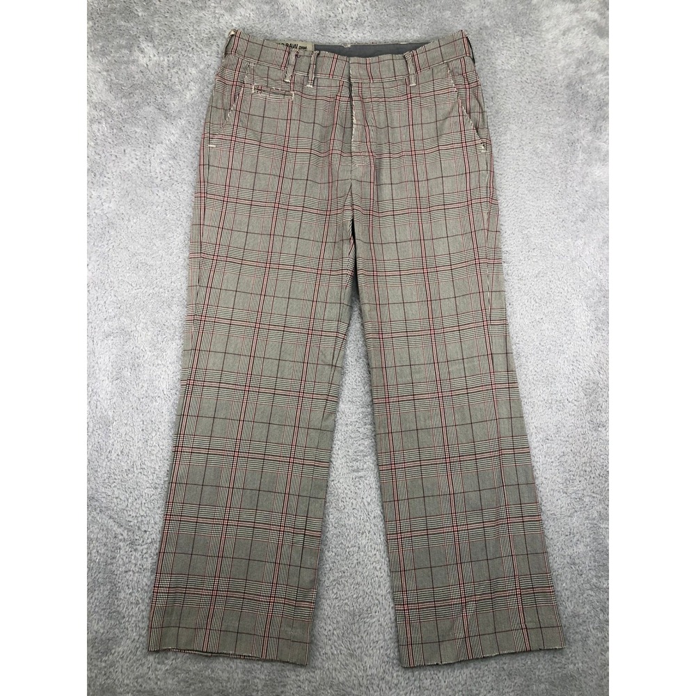 Y2K G-Star Raw Pants Men 36x30 (Tag 34x32) Multicolor Glen Plaid Distressed